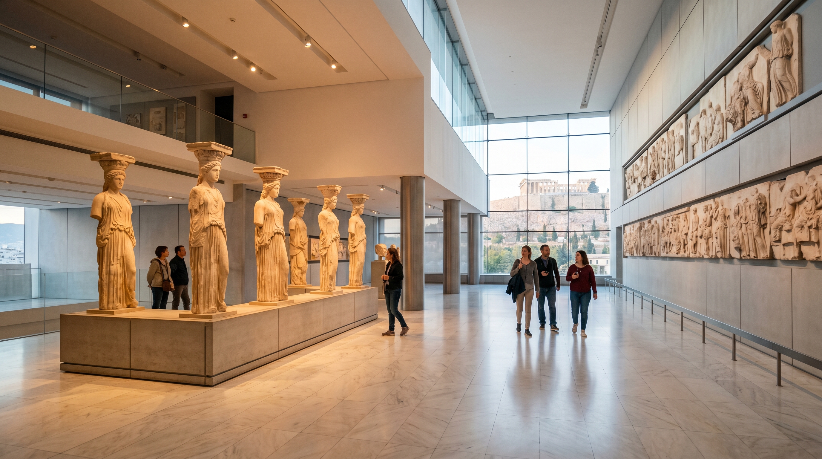 Acropolis Museum Athens - Caryatids and Parthenon frieze