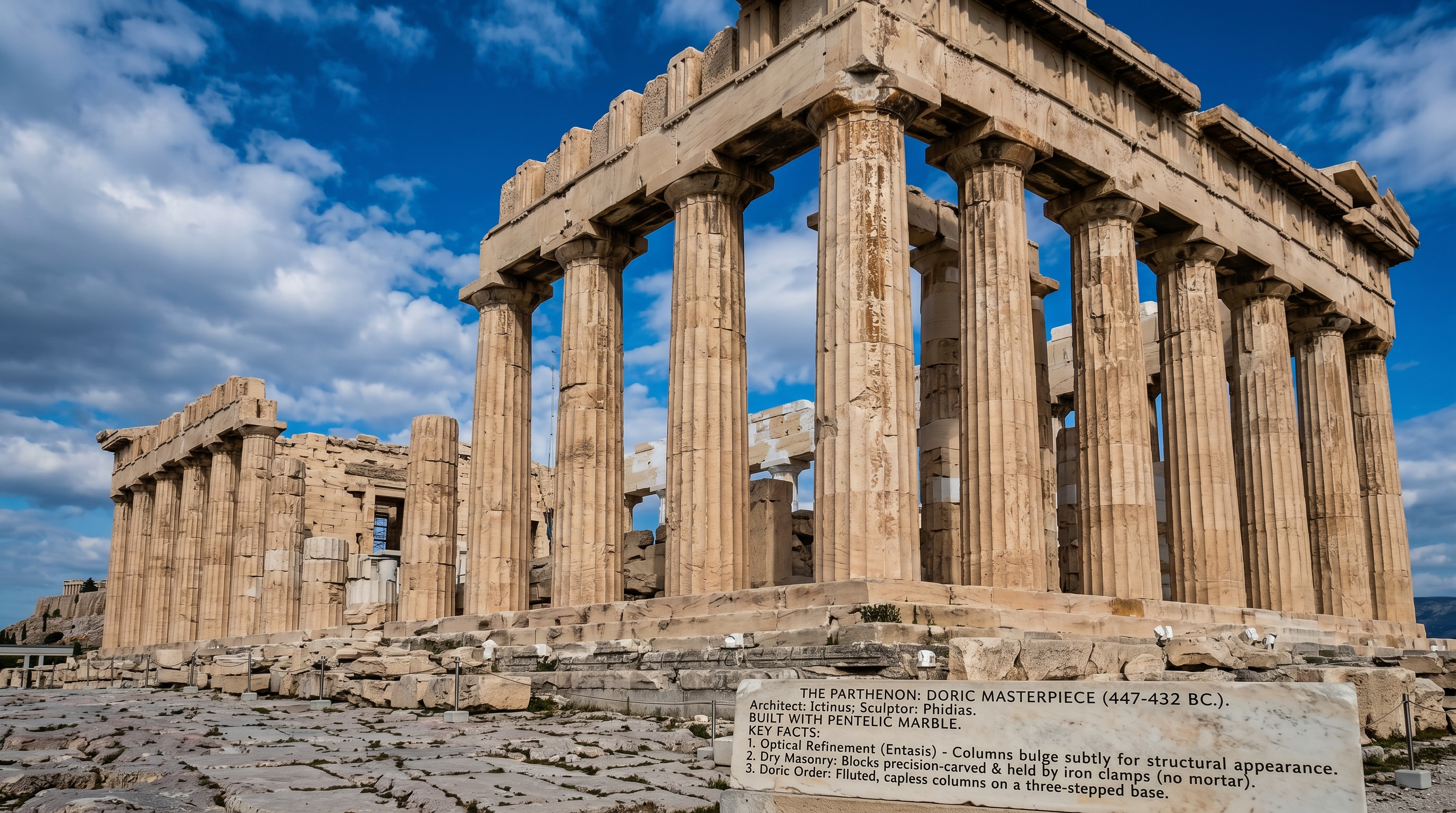 Parthenon facts ancient Greek architecture Doric columns Athens